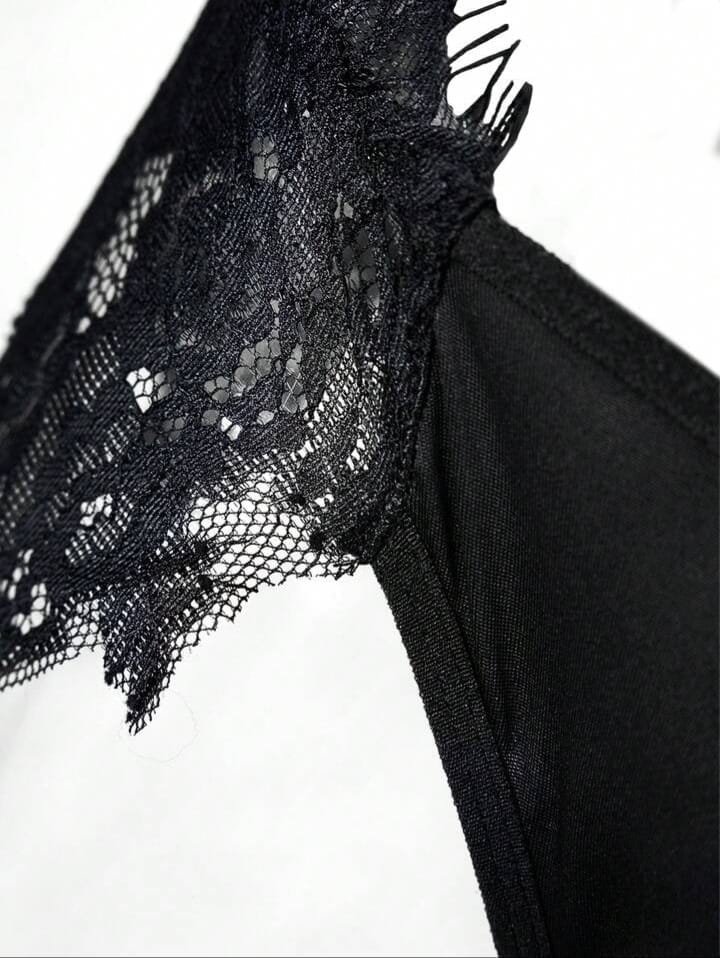 Black lace brief with sheer comfort